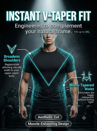 🏆💪A must-have for fitness enthusiasts to show shoulder width and muscle slimming short sleeves-9YOE9