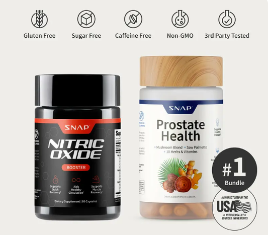 Ultimate Men's Health Bundle - Snap Supplements - Nitric Oxide Booster + Prostate Health Bundle - Natural Supplement Capsules - Support Blood Circulation & Prostate Health-9SLL
