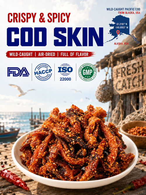 🌶️Premium Crispy Spicy Cod Skin Snack | Crunchy Seafood Chips-9YOE9