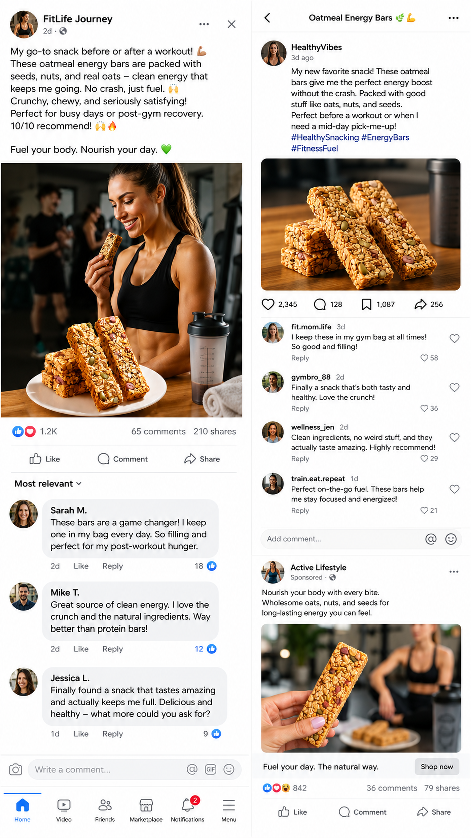 🥚Oat Protein Granola Bars Low Calorie Snack