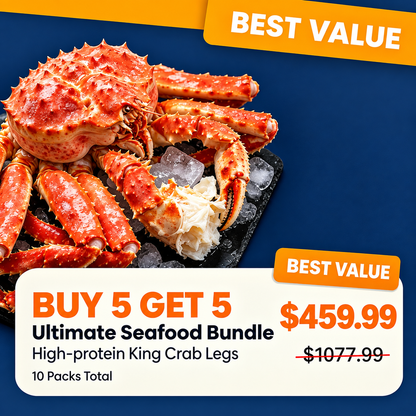 🦀Wild-caught Alaskan Red King Crab — High-protein, pure meat crab legs🦀-Family