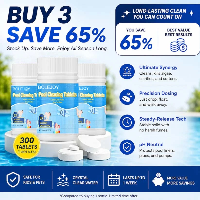Pool Cleaning Tablets | 2X Algae Control, Gentle & Safe for Family Use-9YOE9